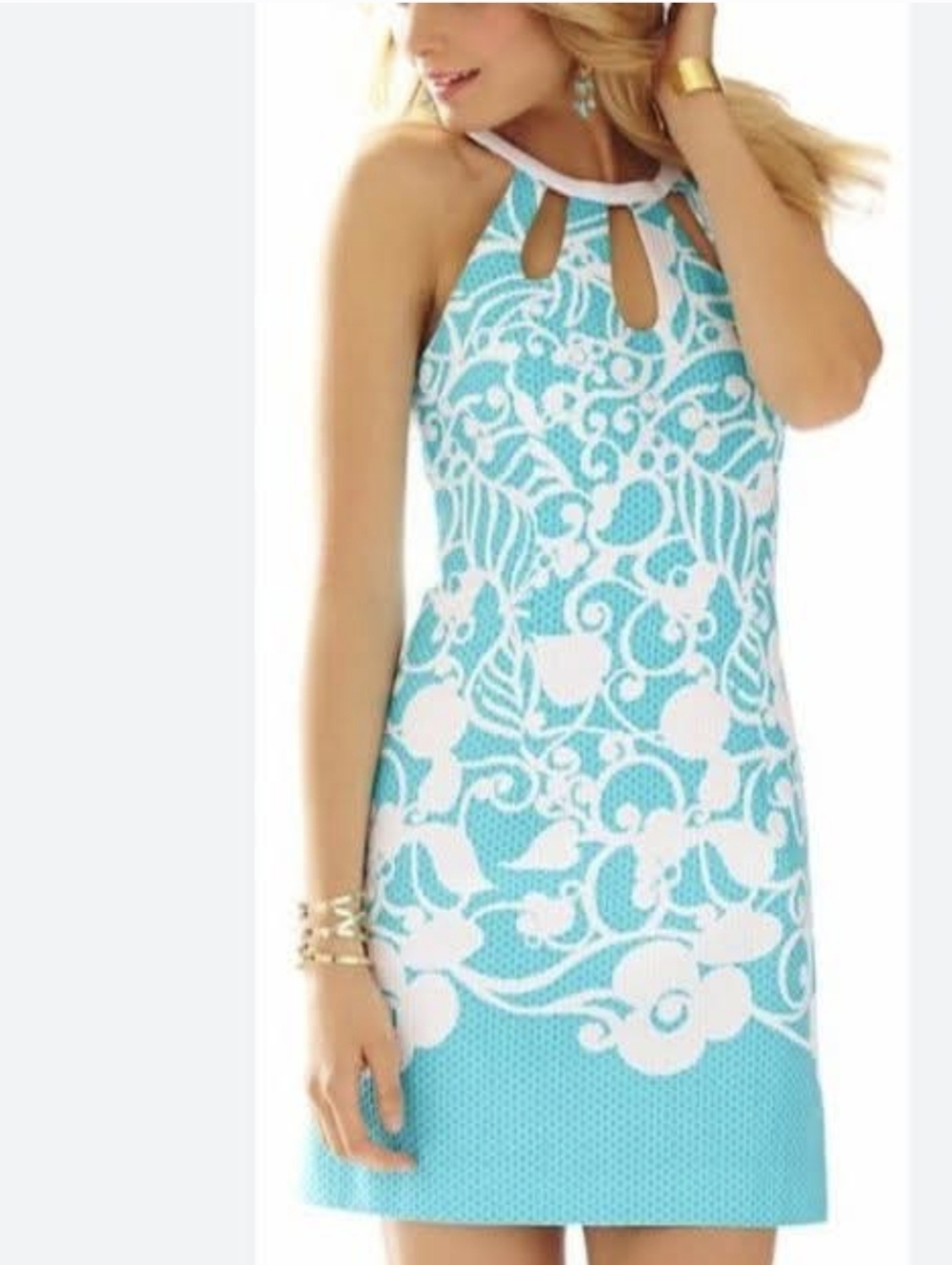Lilly Pulitzer Sz 2 Blue And White Dress